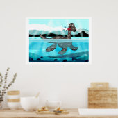 Plesiosaurus Dinosaur Schilderij Poster (Keuken)