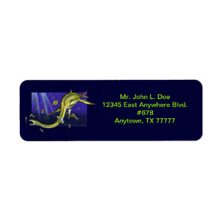 Plesiosaurus retouradreslabel etiket