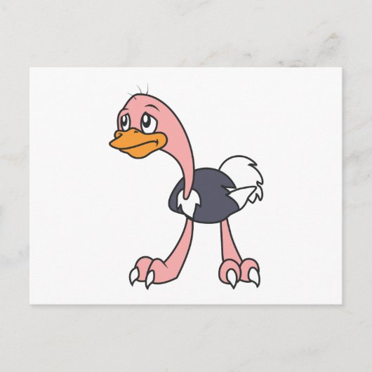 Pleurant Mignonne Ostrich Bird Invitation Carte Ti (Devant)