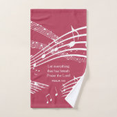 PLEURER L'ÉTERNEL Notes de musique Branché MAGENTA (Serviette à main)