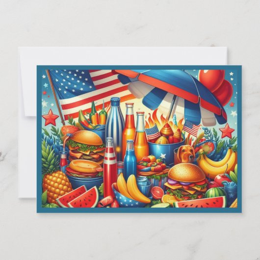 Plezier 4 juli Rood Wit Blauw Kaart (Achterkant)