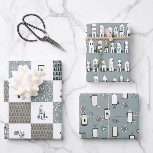 Plezier Coördinerend Kerstmis Wrapping Papier Inpakpapier Vel (Voorkant)