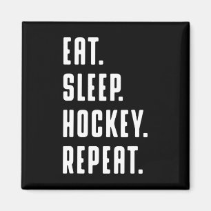 Plezier Eet Slaap Hockey Herhaal Plezier Graphic v Magneet