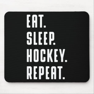 Plezier Eet Slaap Hockey Herhaal Plezier Graphic v Muismat