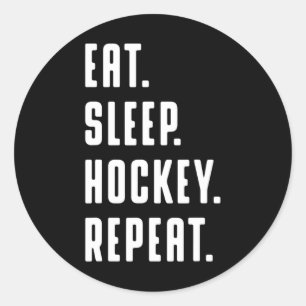 Plezier Eet Slaap Hockey Herhaal Plezier Graphic v Ronde Sticker