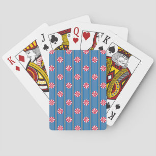 Plezier en Fantasie Blauwe Kerst Peppermunt Snoepg Pokerkaarten
