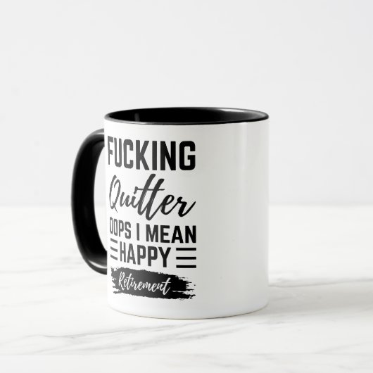 Plezier - F*cking Quitter Oops Ik bedoel Happy Pen Mok (Voorkant links)