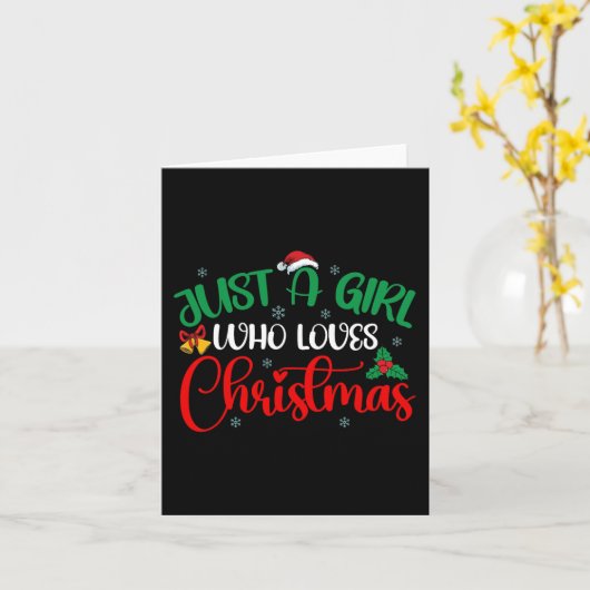 Plezier Gewoon een meisje die houdt van Kerstmis M Kaart (Gele Bloem)