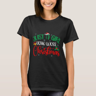 Plezier Gewoon een meisje die houdt van Kerstmis M T-shirt