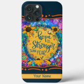 Plezier, hoop sterker dan angst Quote gepersonalis Case-Mate iPhone Case (Achterkant)