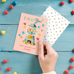 Plezier Ik kauwt je hart Gom Ball Machine Valentij Feestdagenkaart