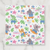 Plezier in de Sun Beach Animal Flamingo Dank u Bedankjes Labels (Achterkant)