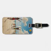 Plezier in de Sun Beach Volleybal olieverf, Bagagelabel (Voorkant horizontaal)