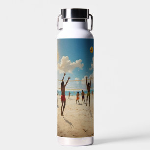 Plezier in de Sun Beach Volleybal olieverf, Waterfles