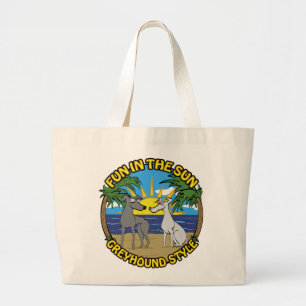 Plezier in de zon GREYHOUND STIJL Grote Tote Bag