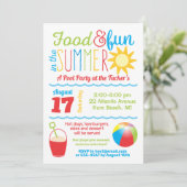 Plezier in de zon Kleurrijk zomerfeest bij het zwe Kaart (Staand voorkant)