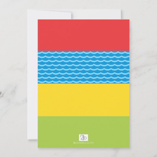 Plezier in de zon Kleurrijk zomerfeest bij het zwe Kaart (Achterkant)