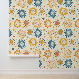 Plezier in de zon zonneschijn illustratie behang