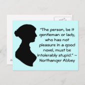 Plezier in een goede roman Jane Austen Quote Briefkaart (Voorkant / Achterkant)