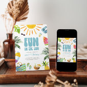 Plezier in het Zonnezwembad Verjaardagsfeestuitnod Kaart