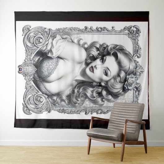 Plezier is mijn middelste naam AI Concept Art van  Wandkleed (In Situ (horizontaal))