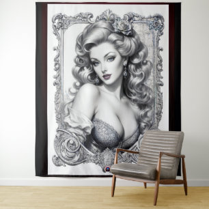 Plezier is mijn middelste naam AI Concept Art van Wandkleed