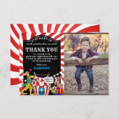 Plezier Kermis Auto Kinderen| Verjaardag Bedankkaart (Voorkant / Achterkant)