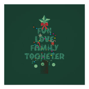 Plezier Liefde Familie Samen Kerstboom Perfect Poster