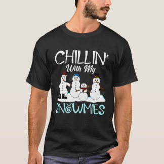 Plezier met mijn sneeuwmies grappige lelijke Kerst T-shirt