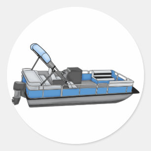 plezier met pontoon ronde sticker