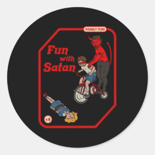 Plezier Met Satan Kinderspel Horror Gothic Punk Ronde Sticker
