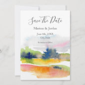 'Plezier met waterverfstreken' Abstract Save T Save The Date (Voorkant)