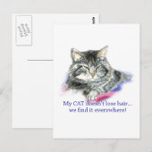 Plezier Mijn kat verliest geen haar, het is overal Briefkaart (Voorkant / Achterkant)