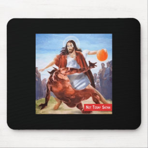 Plezier Niet Vandaag Satan Jesus Crossover Basketb Muismat
