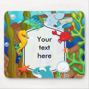 Plezier onder de zee Vissen Kinderen Kids Computer Muismat