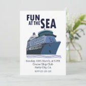 Plezier op het Zee Cruise Ship Party Kaart (Staand voorkant)