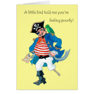 Plezier Pirate en Parrot Get Well voor kinderen