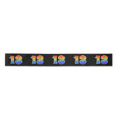 Plezier, regenboogpatroon "13" Evenementnummer (zw Lint (Voorkant)