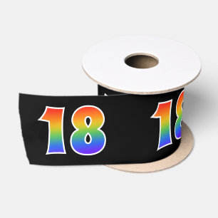 Plezier, regenboogpatroon "18" Evenementnummer (zw Lint