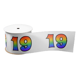 Plezier, regenboogpatroon "19" Evenementnummer (gr Lint