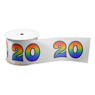 Plezier, regenboogpatroon "20" Evenementnummer (gr Lint