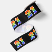 Plezier, regenboogpatroon "21" Evenementnummer (zw Lint (Achterkant)