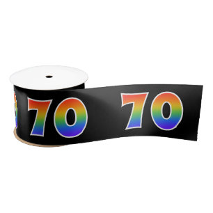 Plezier, regenboogpatroon "70" Evenementnummer (zw Lint