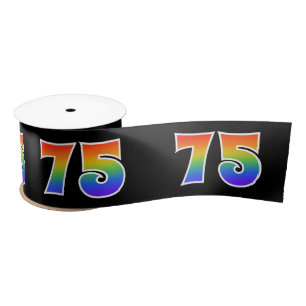 Plezier, regenboogpatroon "75" Evenementnummer (zw Lint