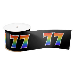 Plezier, regenboogpatroon "77" Evenementnummer (zw Lint