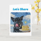 Plezier Runderhond Olieverf Textuur Hoes Kaart (Gele Bloem)