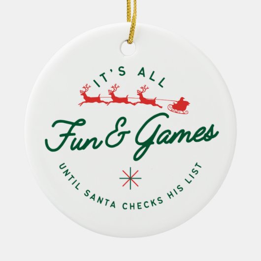 Plezier & Spelletjes 2 Keramisch Ornament (Voorkant)