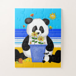 Plezier strand panda beer kinderen legpuzzel