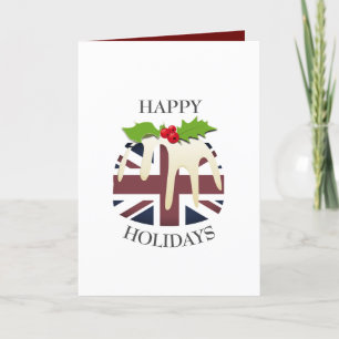 plezier UNION JACK kerstpudding Feestdagen Kaart