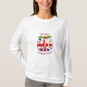 plezier UNION JACK UK Christmas Pudding T-shir T-shirt